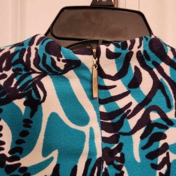 Lilly Pulitzer "Devina I'm Game" Zebra Print Dress w/ Elbow Sleeves Size 2 - Picture 5 of 6